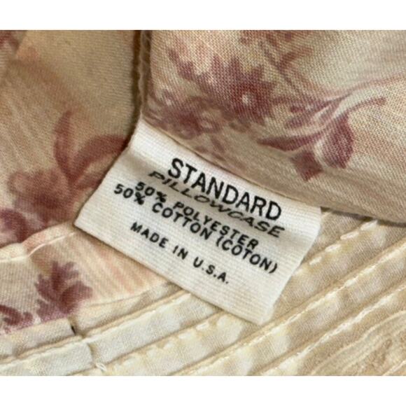 Vintage 70s Fieldcrest Perfection Percale Pillowcases Cream Pink Peach Floral 2 - Picture 7 of 8